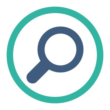 Düz kobalt ve cyan renklerini yuvarlanmış vektör simgesini görüntüle