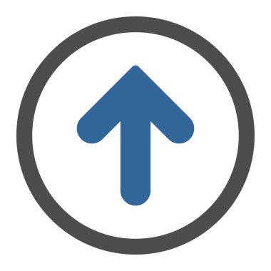 Düz kobalt ve gri renkli yuvarlak vektör simgesi