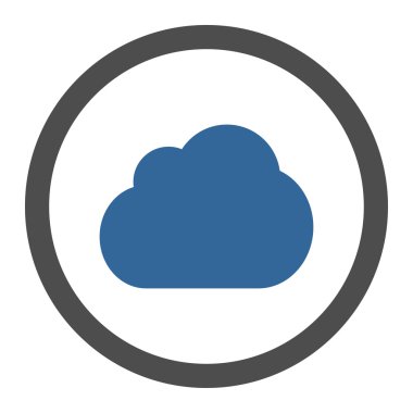 Cloud flat cobalt and gray colors rounded vector icon
