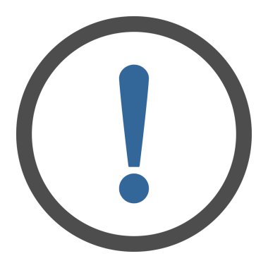 Ünlem Düz kobalt ve gri renkli yuvarlak vektör simgesini imzala