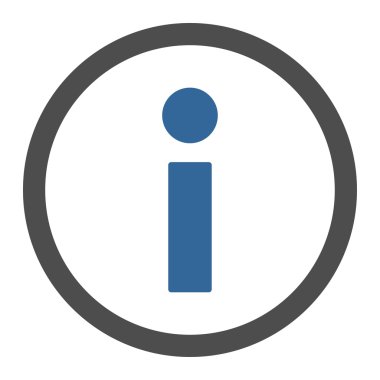 Bilgi düz kobalt ve gri renkler yuvarlak vektör simgesi