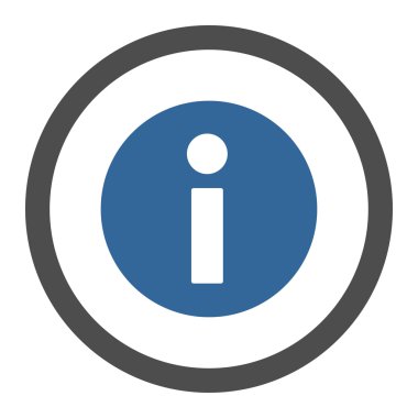 Bilgi düz kobalt ve gri renkler yuvarlanmış vektör simgesi