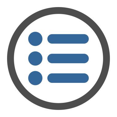 Düz kobalt ve gri renkli yuvarlak vektör simgesi