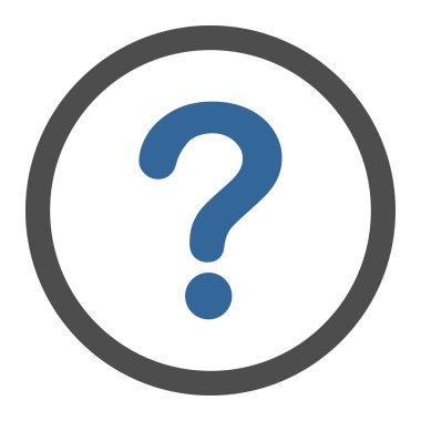 Question flat cobalt and gray colors rounded vector icon