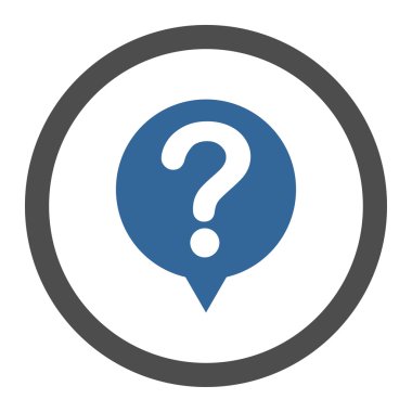 Status flat cobalt and gray colors rounded vector icon