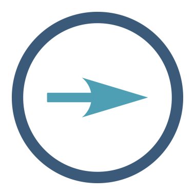 Arrow Axis X flat cyan and blue colors rounded vector icon