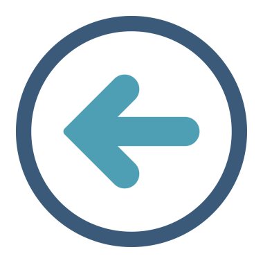 Sol düz cyan ve mavi renkler yuvarlak vektör simgesi