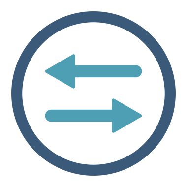 Arrows Exchange flat cyan and blue colors rounded vector icon