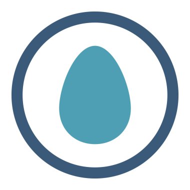 Egg flat cyan and blue colors rounded vector icon