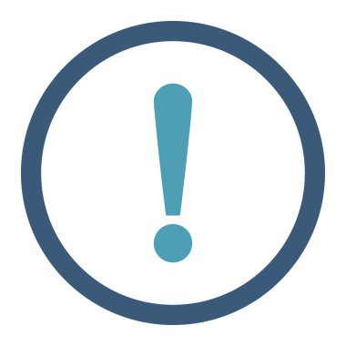 Exclamation Sign flat cyan and blue colors rounded vector icon