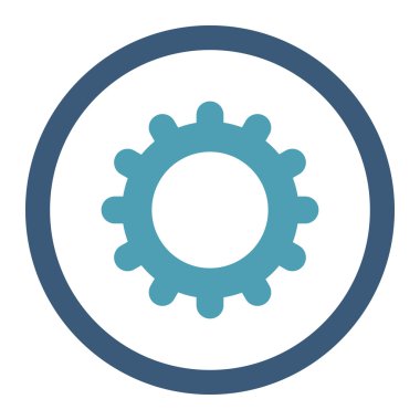 Düz cyan ve mavi renkler yuvarlanmış vektör simgesi