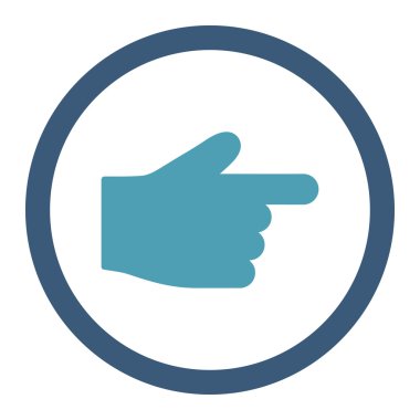 Index Finger flat cyan and blue colors rounded vector icon
