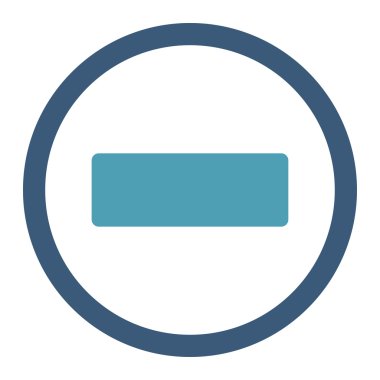 Eksi düz cyan ve mavi renkler yuvarlak vektör simgesi