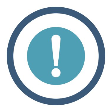 Problem düz cyan ve mavi renkler yuvarlak vektör simgesi