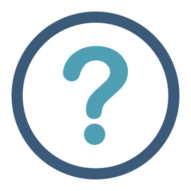 Question flat cyan and blue colors rounded vector icon