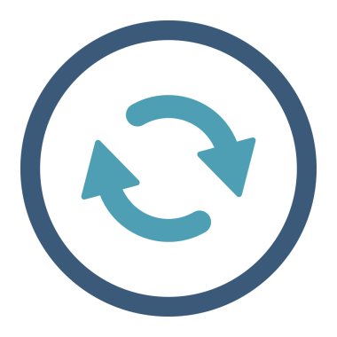 Refresh flat cyan and blue colors rounded vector icon