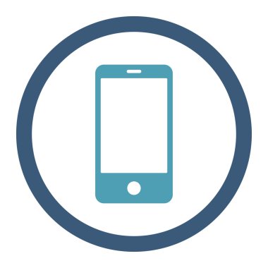 Smartphone flat cyan and blue colors rounded vector icon