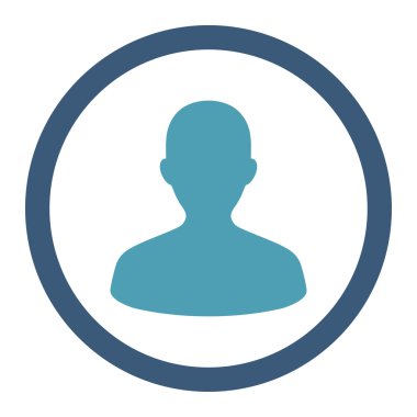 User flat cyan and blue colors rounded vector icon