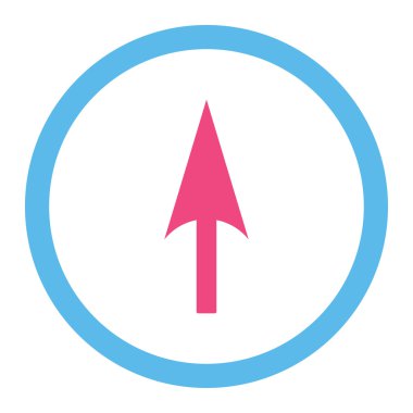 Arrow Axis Y flat pink and blue colors rounded vector icon