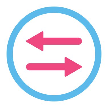 Arrows Exchange flat pink and blue colors rounded vector icon