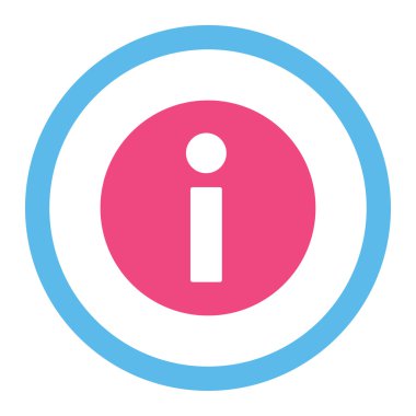 Information flat pink and blue colors rounded vector icon