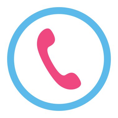 Phone flat pink and blue colors rounded vector icon