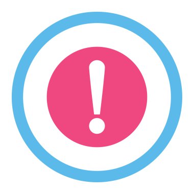 Problemli düz pembe ve mavi renkler yuvarlak vektör simgesi