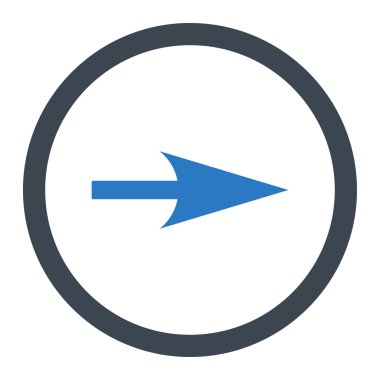 Arrow Axis X flat smooth blue colors rounded vector icon