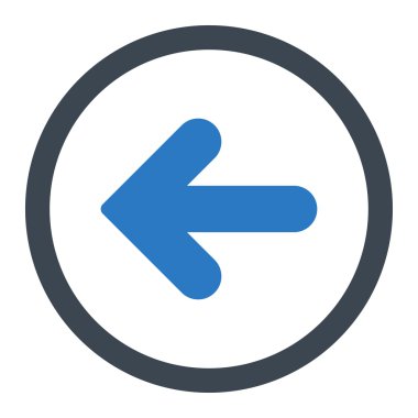 Arrow Left flat smooth blue colors rounded vector icon