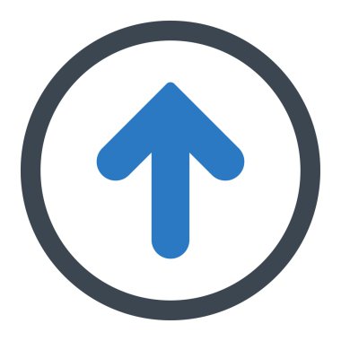 Arrow Up flat smooth blue colors rounded vector icon