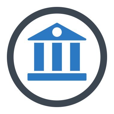 Bank flat smooth blue colors rounded vector icon
