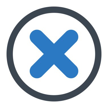 Cancel flat smooth blue colors rounded vector icon