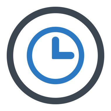 Clock flat smooth blue colors rounded vector icon