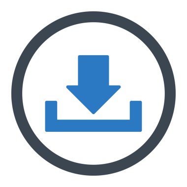 Düz mavi renkler indir yuvarlanmış vektör simgesi