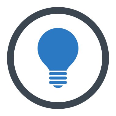 Electric Bulb flat smooth blue colors rounded vector icon