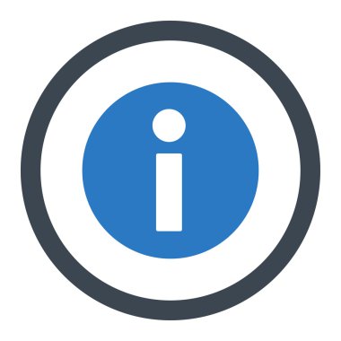 Information flat smooth blue colors rounded vector icon