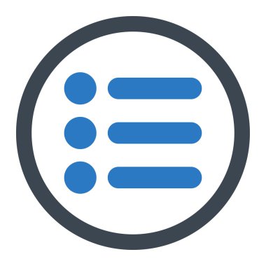 Items flat smooth blue colors rounded vector icon