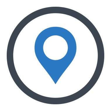 Map Marker flat smooth blue colors rounded vector icon