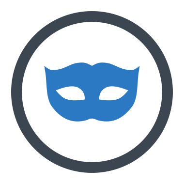 Privacy Mask flat smooth blue colors rounded vector icon