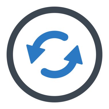 Refresh Ccw flat smooth blue colors rounded vector icon