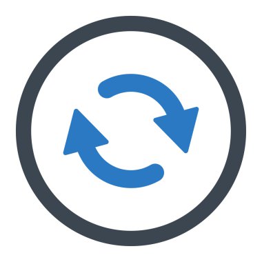 Refresh flat smooth blue colors rounded vector icon