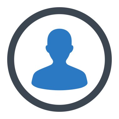 User flat smooth blue colors rounded vector icon