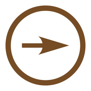 Arrow Axis X flat brown color rounded vector icon