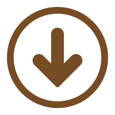 Arrow Down flat brown color rounded vector icon