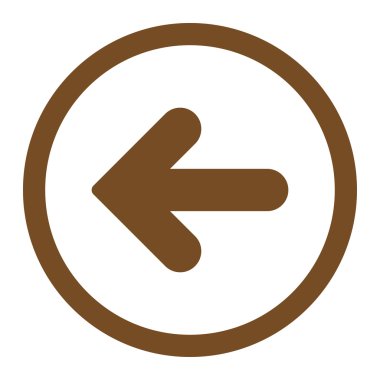 Arrow Left flat brown color rounded vector icon