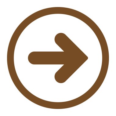 Arrow Right flat brown color rounded vector icon