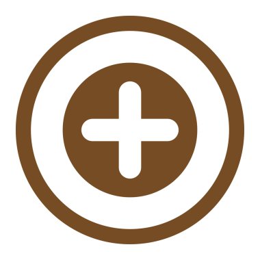 Create flat brown color rounded vector icon