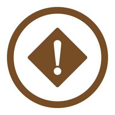 Error flat brown color rounded vector icon