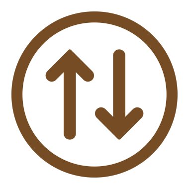 Flip flat brown color rounded vector icon