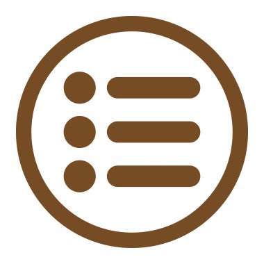 Items flat brown color rounded vector icon